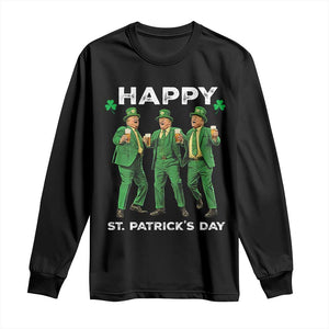 Funny St Patrick's Day Trump Long Sleeve Shirt Dancing Saint Patrick TS02 Black Print Your Wear