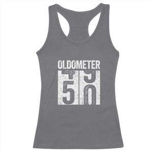 Oldometer 50 Birthday Racerback Tank Top Funny Vintage Aged to Perfection TS02 Charcoal Print Your Wear