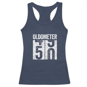 Oldometer 50 Birthday Racerback Tank Top Funny Vintage Aged to Perfection TS02 Navy Print Your Wear