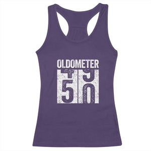 Oldometer 50 Birthday Racerback Tank Top Funny Vintage Aged to Perfection TS02 Purple Print Your Wear