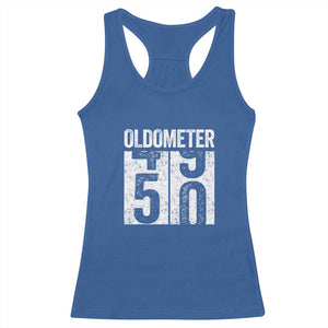 Oldometer 50 Birthday Racerback Tank Top Funny Vintage Aged to Perfection TS02 Royal Blue Print Your Wear