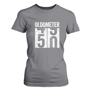 Oldometer 50 Birthday T Shirt For Women Funny Vintage Aged to Perfection TS02 Charcoal Print Your Wear