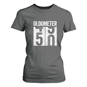 Oldometer 50 Birthday T Shirt For Women Funny Vintage Aged to Perfection TS02 Dark Heather Print Your Wear