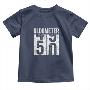 Oldometer 50 Birthday Toddler T Shirt Funny Vintage Aged to Perfection TS02 Navy Print Your Wear