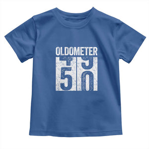 Oldometer 50 Birthday Toddler T Shirt Funny Vintage Aged to Perfection TS02 Royal Blue Print Your Wear