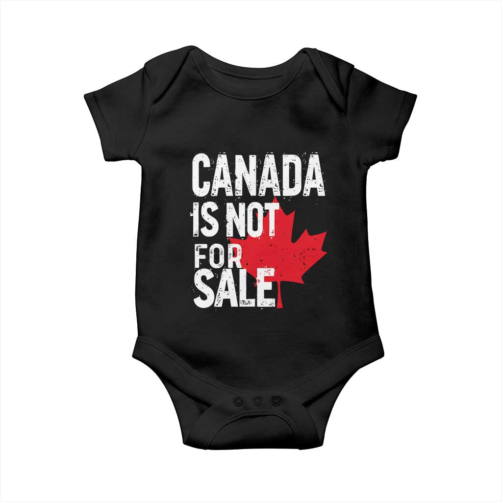 Canada Is Not For Sale Baby Onesie Distressed Vintage Canadian Maple Leaf TS02 Black Print Your Wear