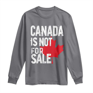 Canada Is Not For Sale Long Sleeve Shirt Distressed Vintage Canadian Maple Leaf TS02 Charcoal Print Your Wear