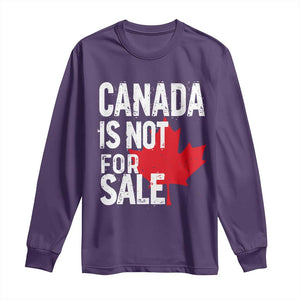 Canada Is Not For Sale Long Sleeve Shirt Distressed Vintage Canadian Maple Leaf TS02 Purple Print Your Wear