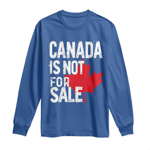 Canada Is Not For Sale Long Sleeve Shirt Distressed Vintage Canadian Maple Leaf TS02 Royal Blue Print Your Wear