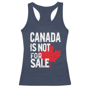 Canada Is Not For Sale Racerback Tank Top Distressed Vintage Canadian Maple Leaf TS02 Navy Print Your Wear