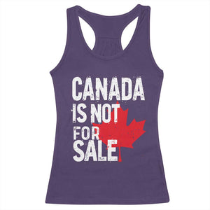 Canada Is Not For Sale Racerback Tank Top Distressed Vintage Canadian Maple Leaf TS02 Purple Print Your Wear