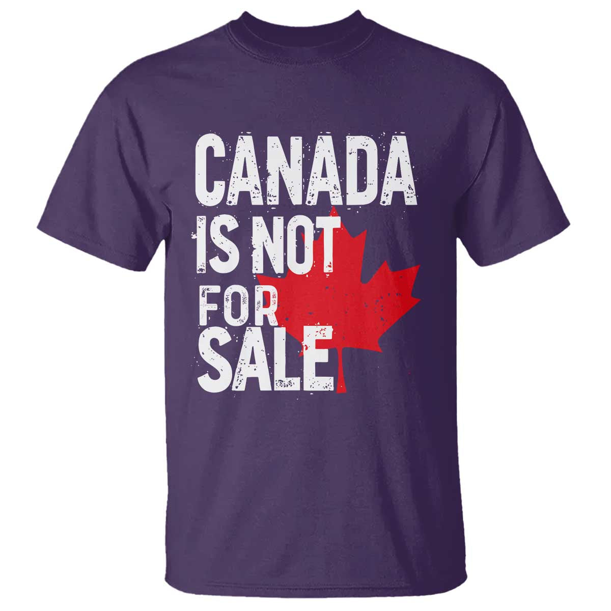 Canada Is Not For Sale T Shirt Distressed Vintage Canadian Maple Leaf TS02 Purple Print Your Wear