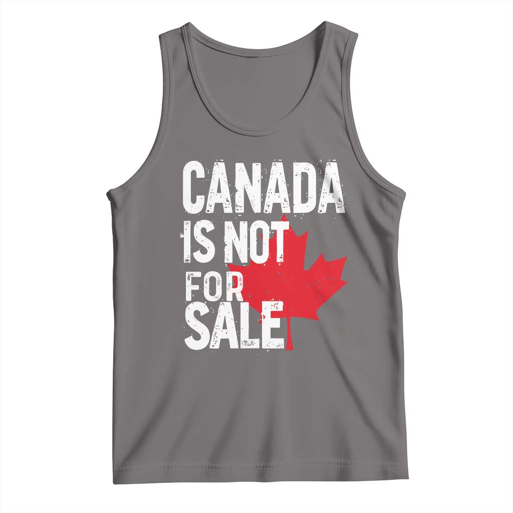 Canada Is Not For Sale Tank Top Distressed Vintage Canadian Maple Leaf TS02 Deep Heather Print Your Wear