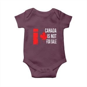 Canada Is Not For Sale Baby Onesie Maple Leaf Candadian Flag Distressed TS02 Maroon Print Your Wear