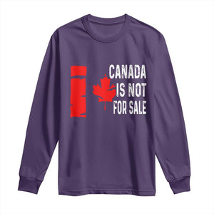 Canada Is Not For Sale Long Sleeve Shirt Maple Leaf Candadian Flag Distressed TS02 Purple Print Your Wear