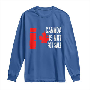 Canada Is Not For Sale Long Sleeve Shirt Maple Leaf Candadian Flag Distressed TS02 Royal Blue Print Your Wear