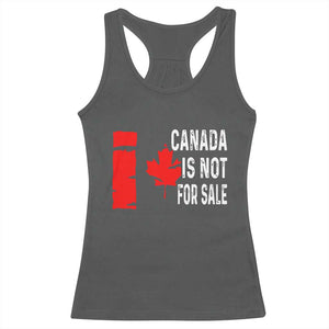 Canada Is Not For Sale Racerback Tank Top Maple Leaf Candadian Flag Distressed TS02 Dark Heather Print Your Wear