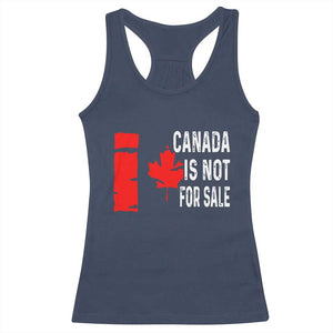 Canada Is Not For Sale Racerback Tank Top Maple Leaf Candadian Flag Distressed TS02 Navy Print Your Wear