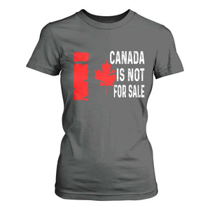 Canada Is Not For Sale T Shirt For Women Maple Leaf Candadian Flag Distressed TS02 Dark Heather Print Your Wear