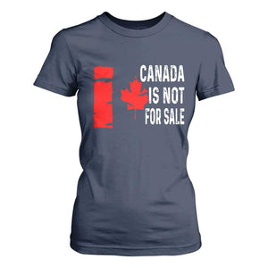 Canada Is Not For Sale T Shirt For Women Maple Leaf Candadian Flag Distressed TS02 Navy Print Your Wear