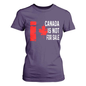 Canada Is Not For Sale T Shirt For Women Maple Leaf Candadian Flag Distressed TS02 Purple Print Your Wear