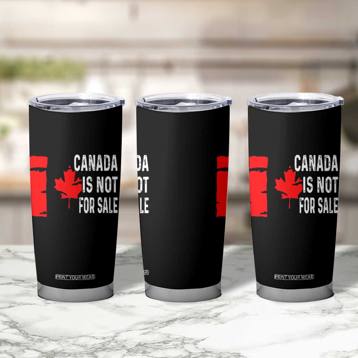 Canada Is Not For Sale Tumbler Cup Maple Leaf Candadian Flag Distressed TS02 Print Your Wear