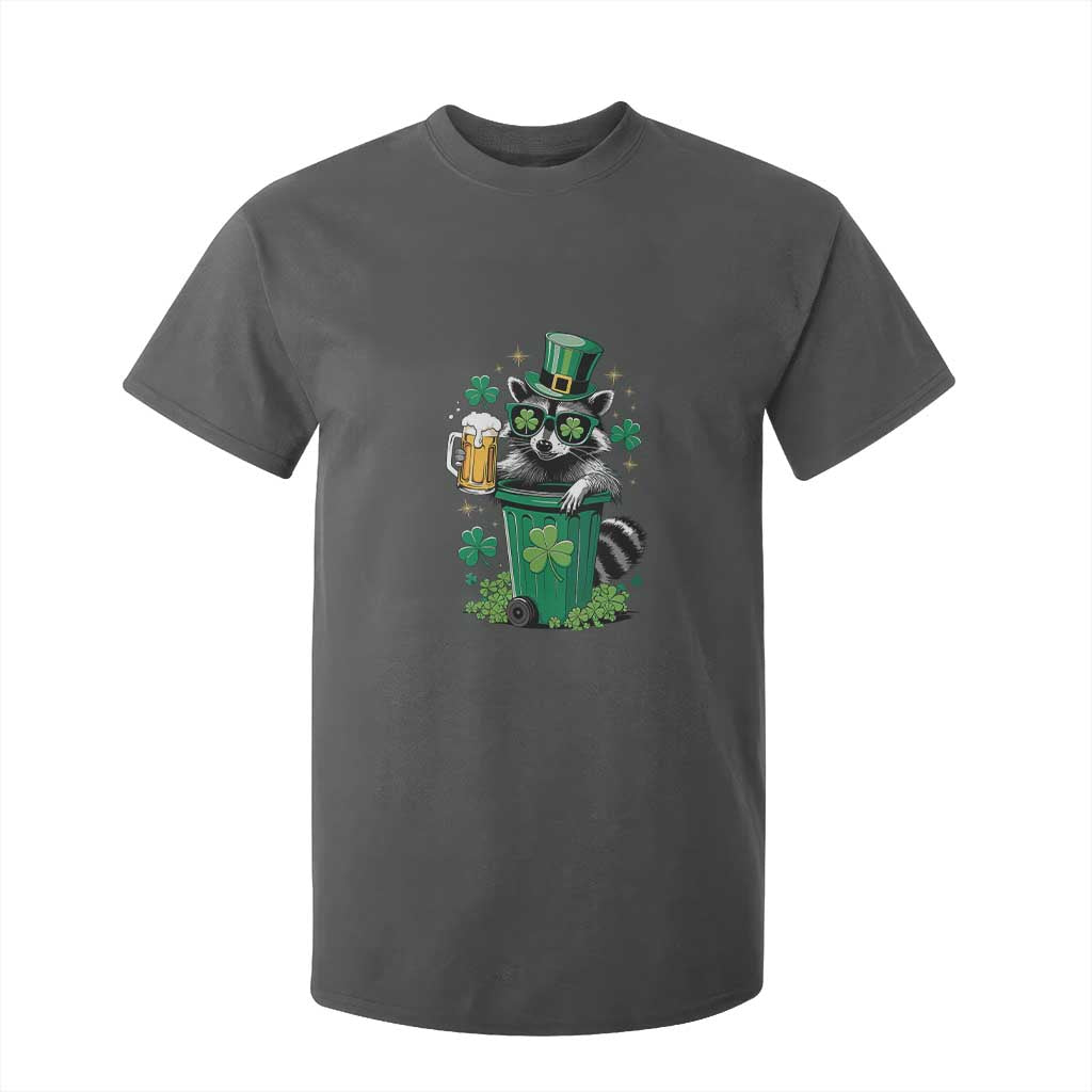 Funny St.Patrick's Day Raccoon T Shirt For Kid Patrick Drinking Irish TS02 Dark Heather Print Your Wear
