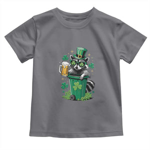 Funny St.Patrick's Day Raccoon Toddler T Shirt Patrick Drinking Irish TS02 Charcoal Print Your Wear