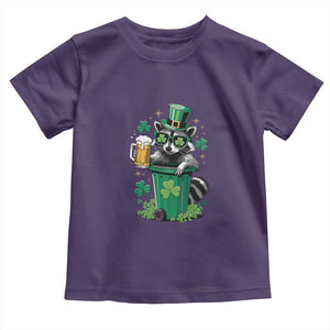 Funny St.Patrick's Day Raccoon Toddler T Shirt Patrick Drinking Irish TS02 Purple Print Your Wear