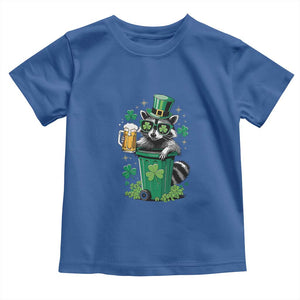 Funny St.Patrick's Day Raccoon Toddler T Shirt Patrick Drinking Irish TS02 Royal Blue Print Your Wear