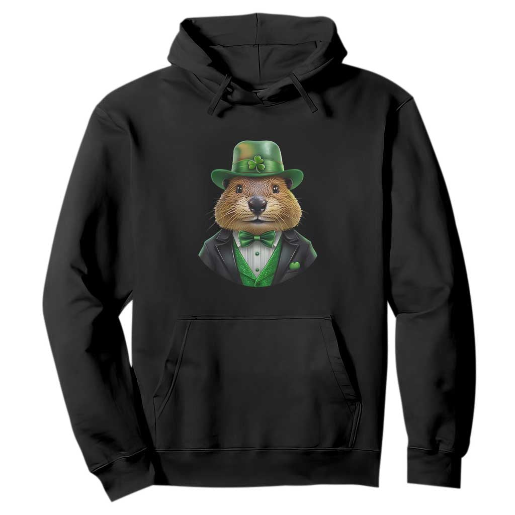 Funny Groundhog Leprechaun Hoodie Woodchuck Happy St Patrick's Day TS02 Black Print Your Wear