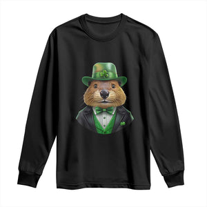 Funny Groundhog Leprechaun Long Sleeve Shirt Woodchuck Happy St Patrick's Day TS02 Black Print Your Wear