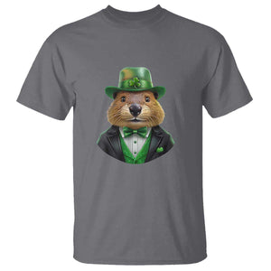 Funny Groundhog Leprechaun T Shirt Woodchuck Happy St Patrick's Day TS02 Charcoal Print Your Wear