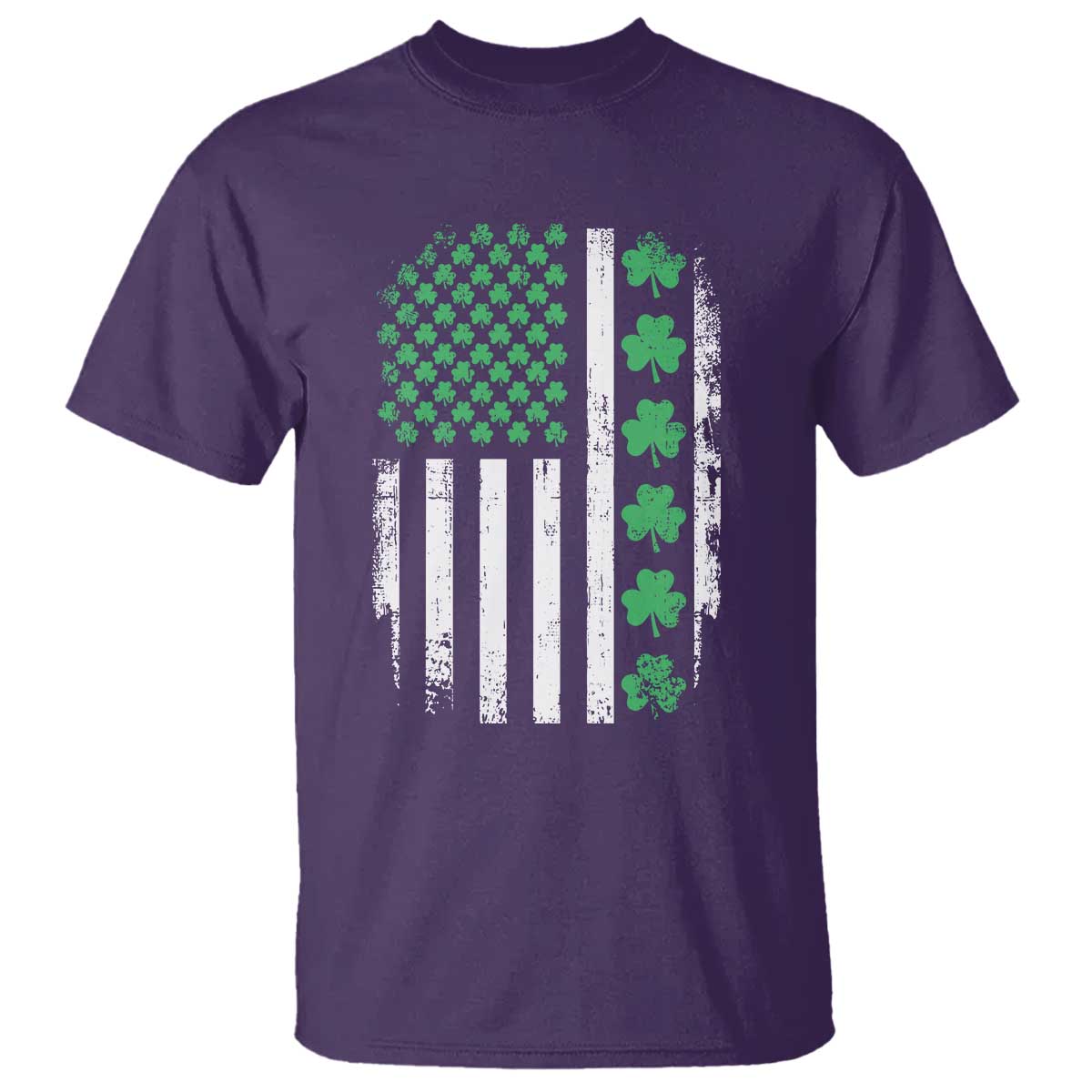 American Shamrock Flag T Shirt Lucky St Patricks Day TS02 Purple Print Your Wear