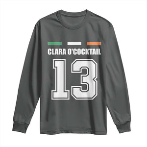 Funny Clara O'cocktail 13 Long Sleeve Shirt Irish Name Ireland Party St. Patricks Day Drinking Pub TS02 Dark Heather Print Your Wear