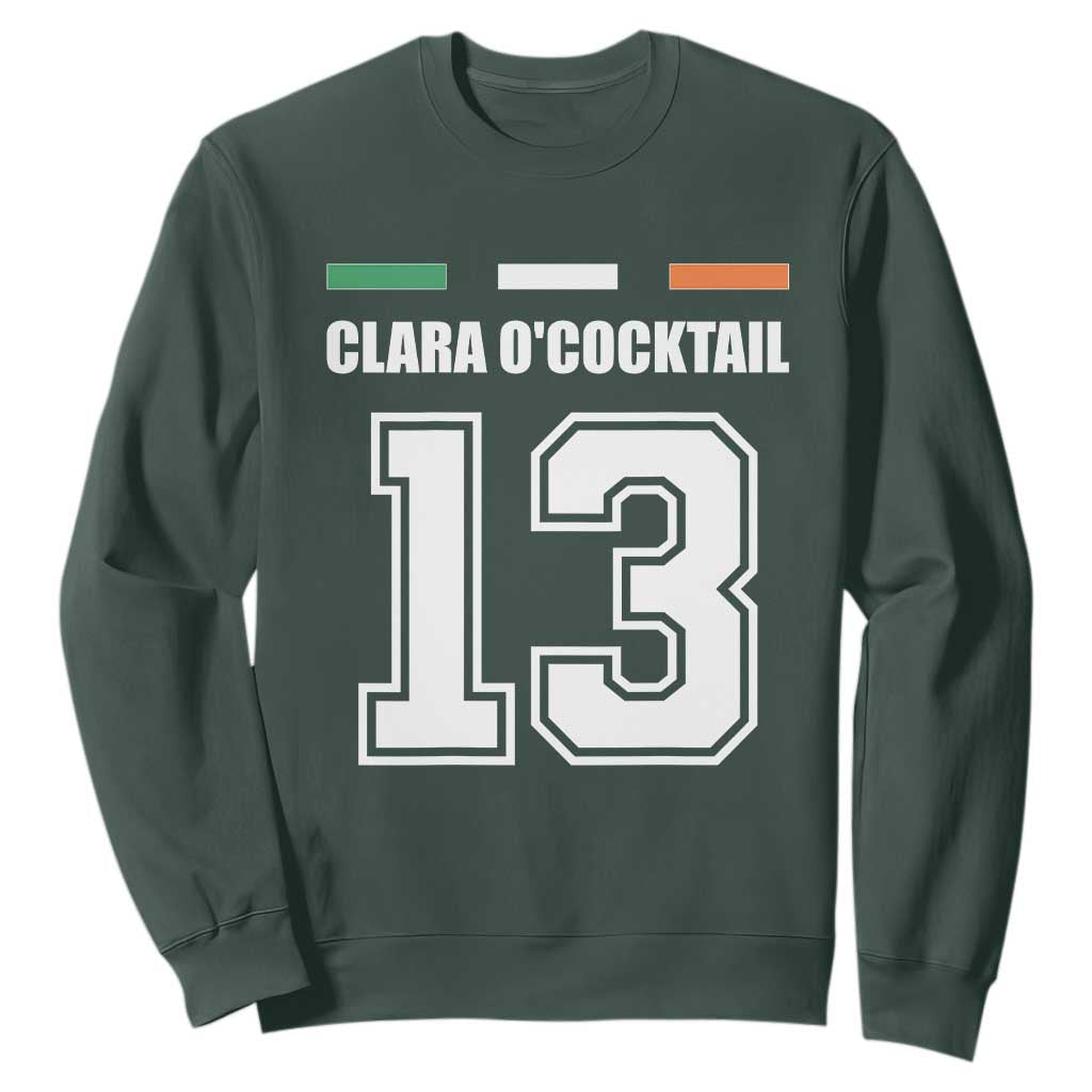 Funny Clara O'cocktail 13 Sweatshirt Irish Name Ireland Party St. Patricks Day Drinking Pub TS02 Dark Forest Green Print Your Wear