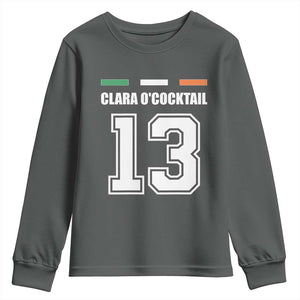 Funny Clara O'cocktail 13 Youth Sweatshirt Irish Name Ireland Party St. Patricks Day Drinking Pub TS02 Dark Heather Print Your Wear