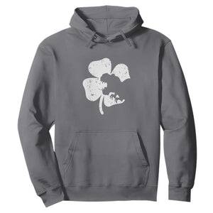 St Patricks Day Dinosaur Rex Hoodie Dino in Lucky Shamrock TS02 Charcoal Print Your Wear