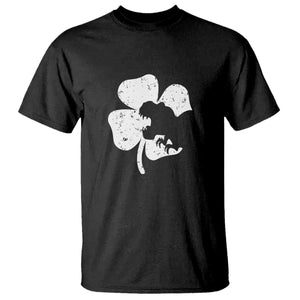 St Patricks Day Dinosaur Rex T Shirt Dino in Lucky Shamrock TS02 Black Print Your Wear