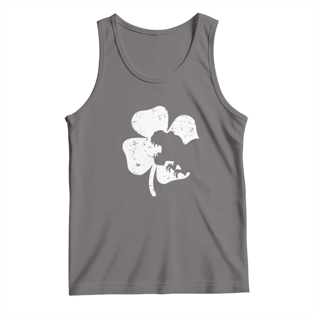 St Patricks Day Dinosaur Rex Tank Top Dino in Lucky Shamrock TS02 Deep Heather Print Your Wear