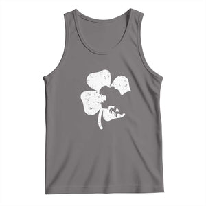 St Patricks Day Dinosaur Rex Tank Top Dino in Lucky Shamrock TS02 Deep Heather Print Your Wear