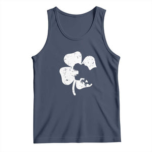 St Patricks Day Dinosaur Rex Tank Top Dino in Lucky Shamrock TS02 Navy Print Your Wear