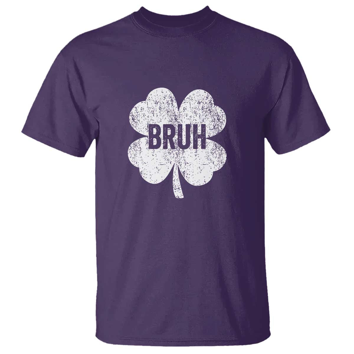 Funny St Patricks Day Bruh T Shirt Lucky Shamrock Vintage TS02 Purple Print Your Wear