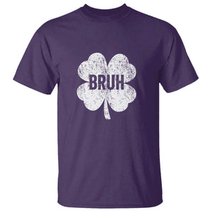 Funny St Patricks Day Bruh T Shirt Lucky Shamrock Vintage TS02 Purple Print Your Wear
