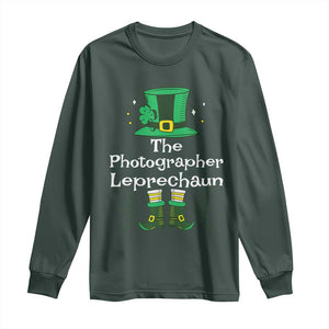 The Photographer Leprechaun Matching Group Long Sleeve Shirt Festive St Patricks Day Squad Photographers TS02 Dark Forest Green Print Your Wear