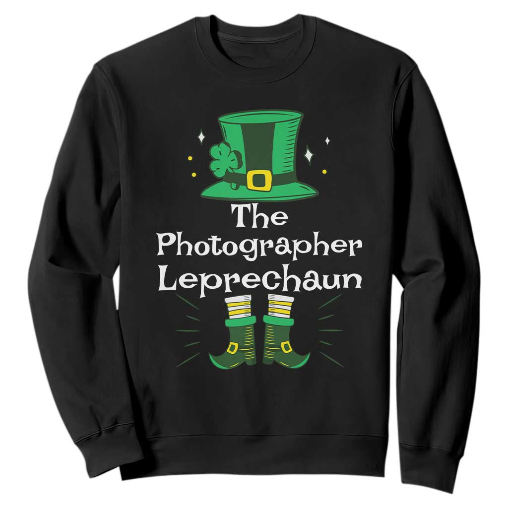 The Photographer Leprechaun Matching Group Sweatshirt Festive St Patricks Day Squad Photographers TS02 Black Print Your Wear