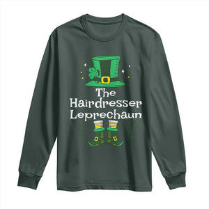 The Hairdresser Leprechaun Matching Group Long Sleeve Shirt Festive St Patricks Day Squad Hairdressers TS02 Dark Forest Green Print Your Wear