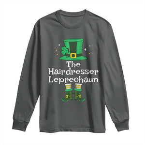 The Hairdresser Leprechaun Matching Group Long Sleeve Shirt Festive St Patricks Day Squad Hairdressers TS02 Dark Heather Print Your Wear