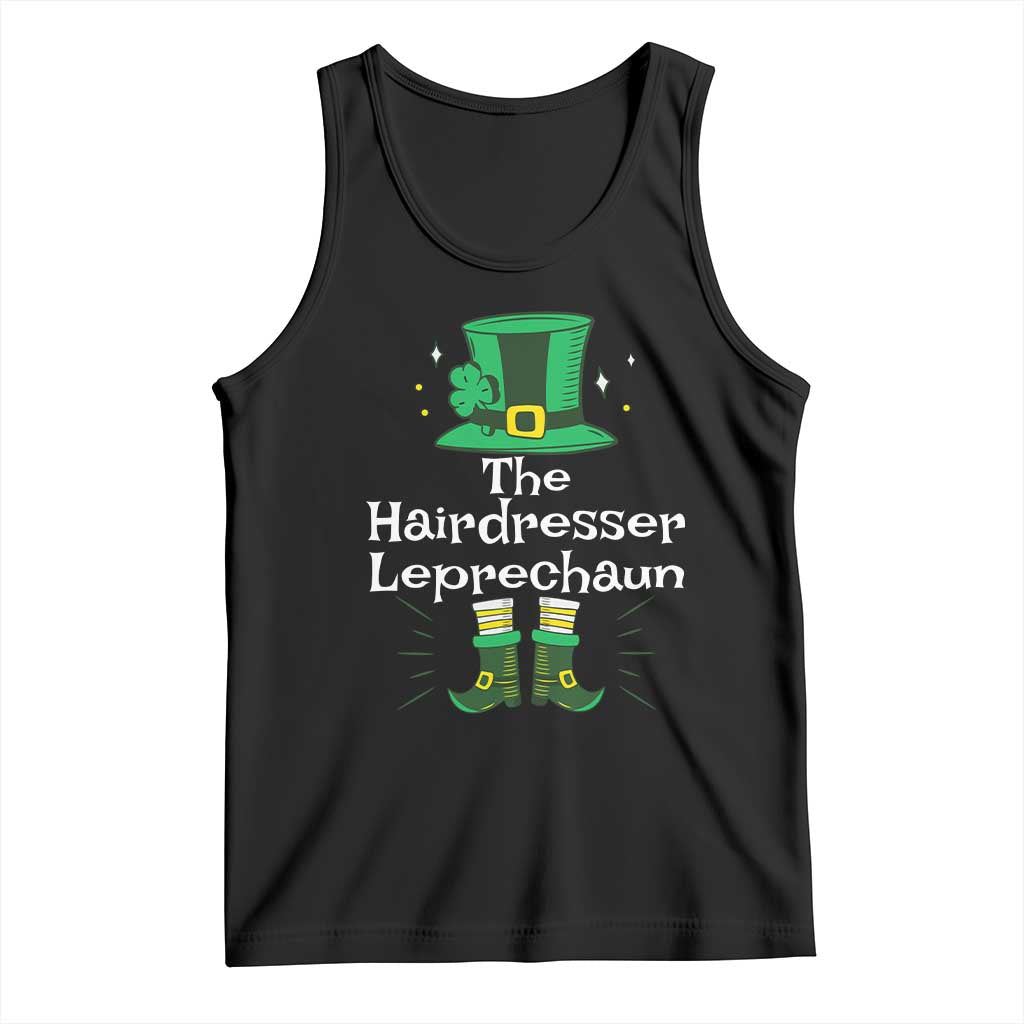 The Hairdresser Leprechaun Matching Group Tank Top Festive St Patricks Day Squad Hairdressers TS02 Black Print Your Wear