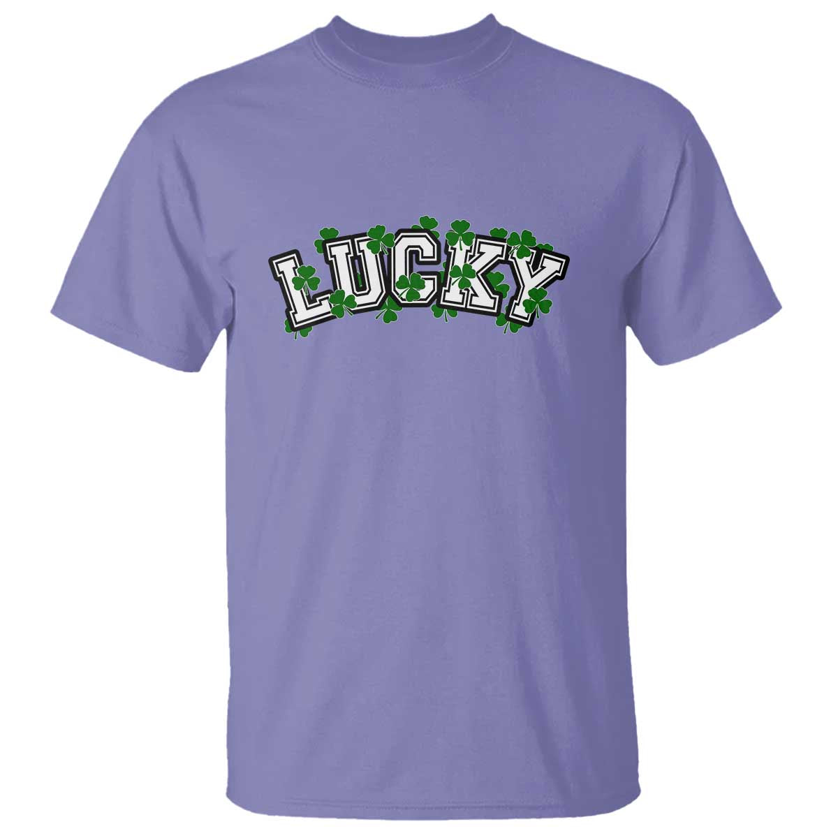 St Patricks Day Lucky Shamrock T Shirt Vintage Minimalist TS02 Violet Print Your Wear